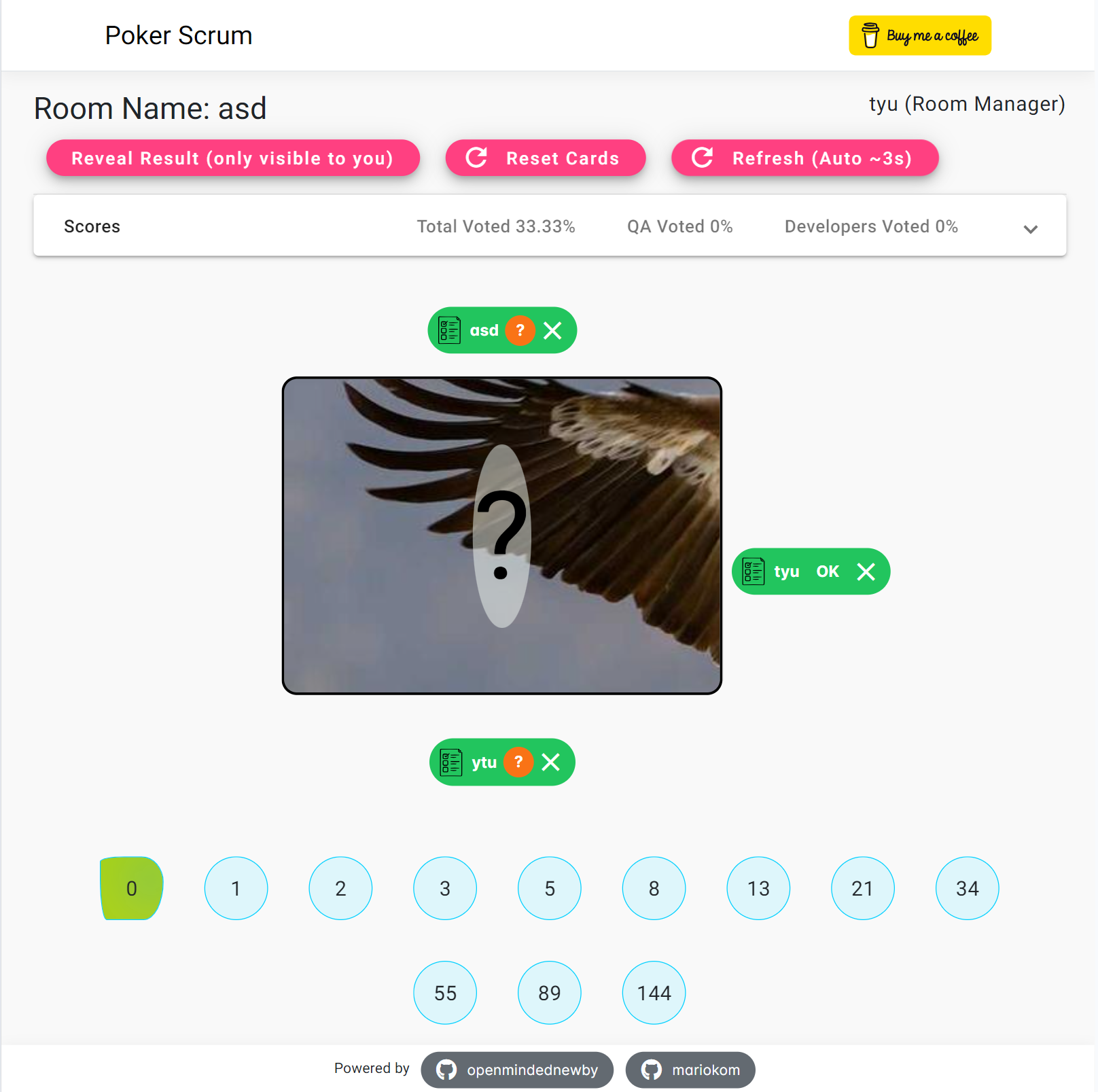 Poker Scrum Task Estimation App